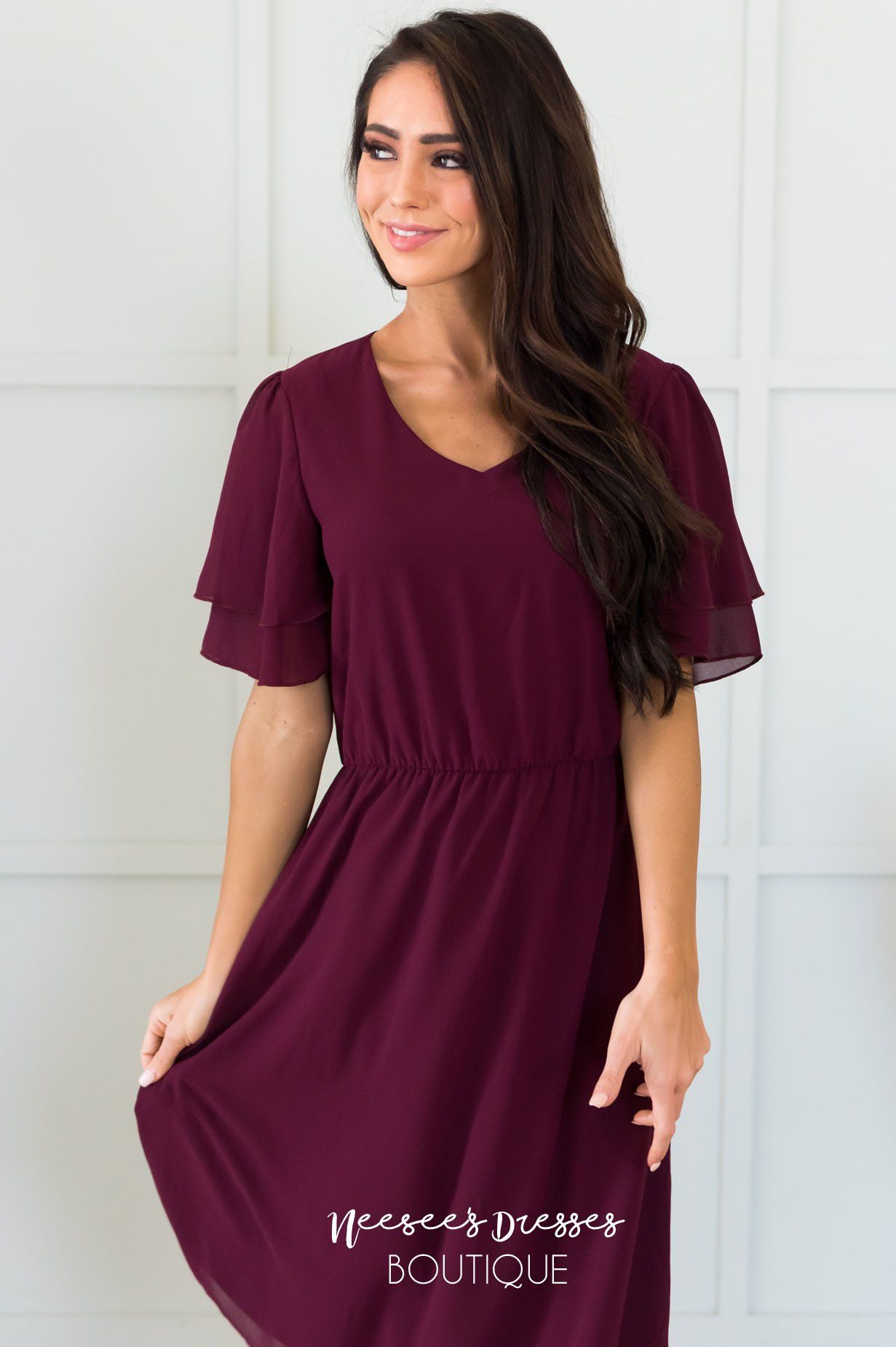 The Claire Chiffon Dress Modest Dresses vendor-unknown 