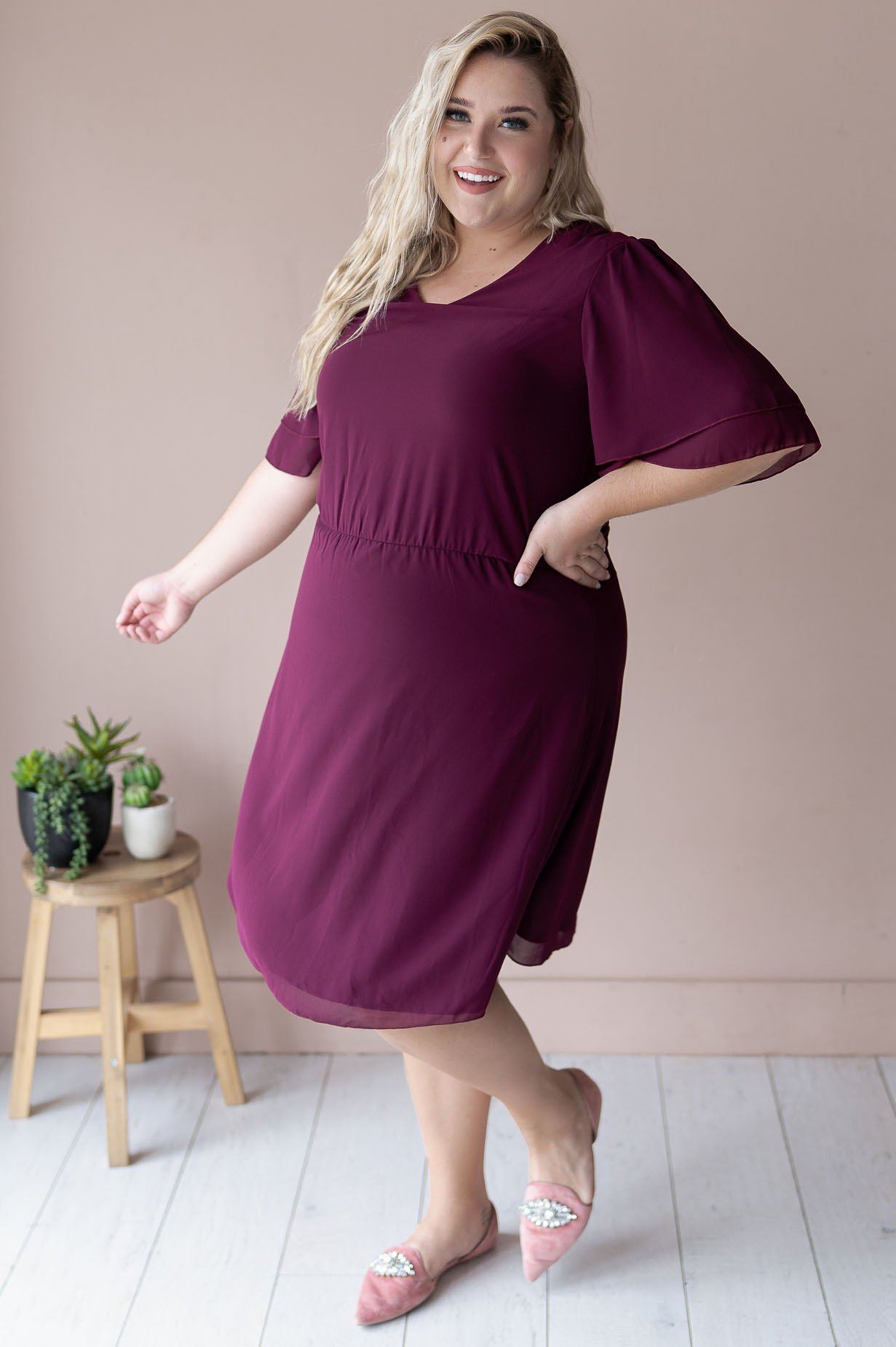 The Claire Chiffon Dress Modest Dresses vendor-unknown 