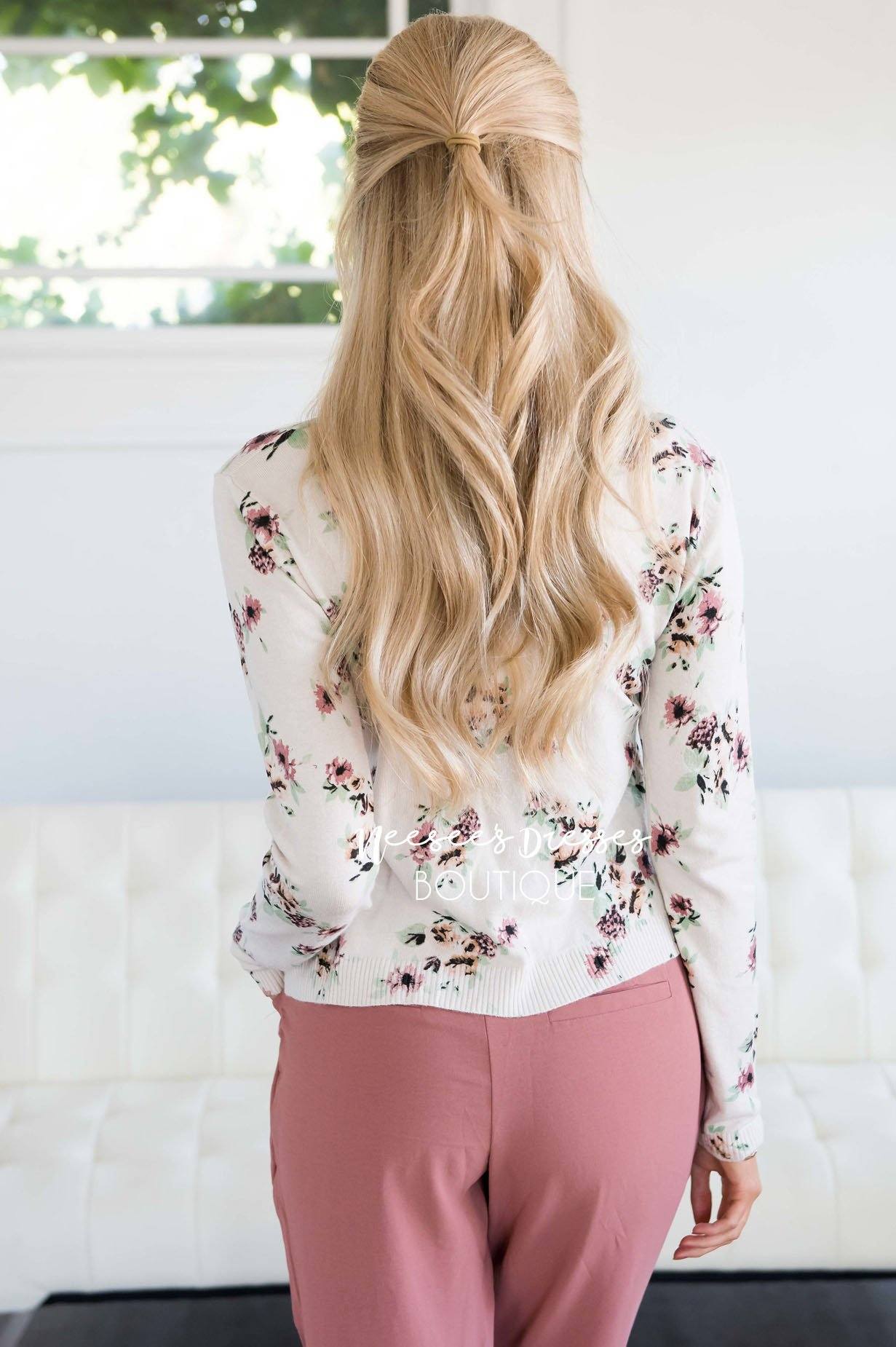 Beloved Beauty Floral Cardigan Tops vendor-unknown 