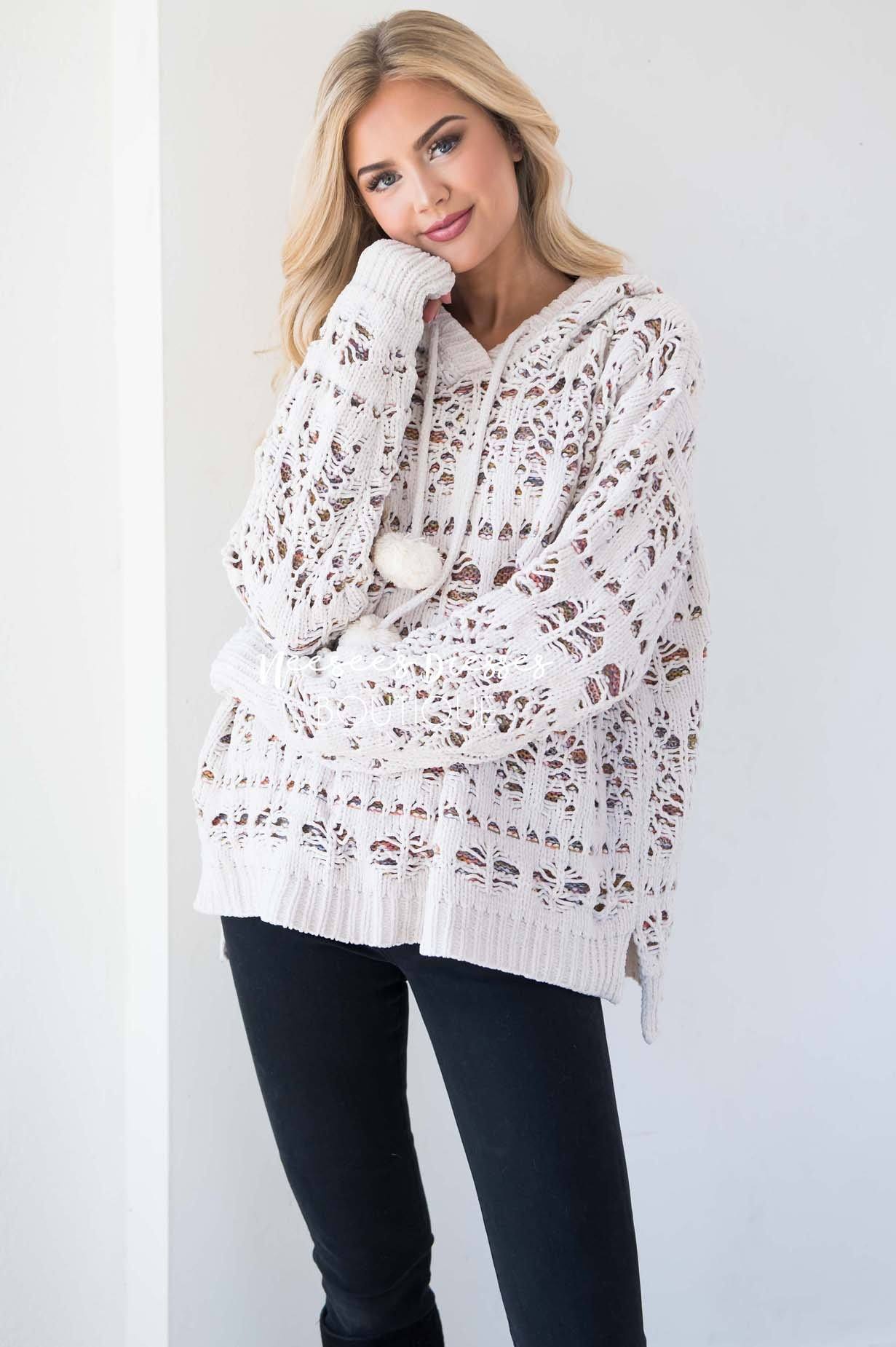 Like A Dream Knit Pull Over Hoodie Tops vendor-unknown 