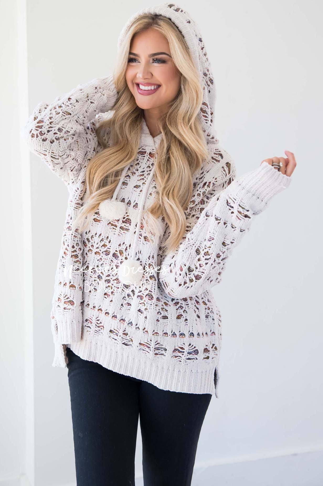 Like A Dream Knit Pull Over Hoodie Tops vendor-unknown 