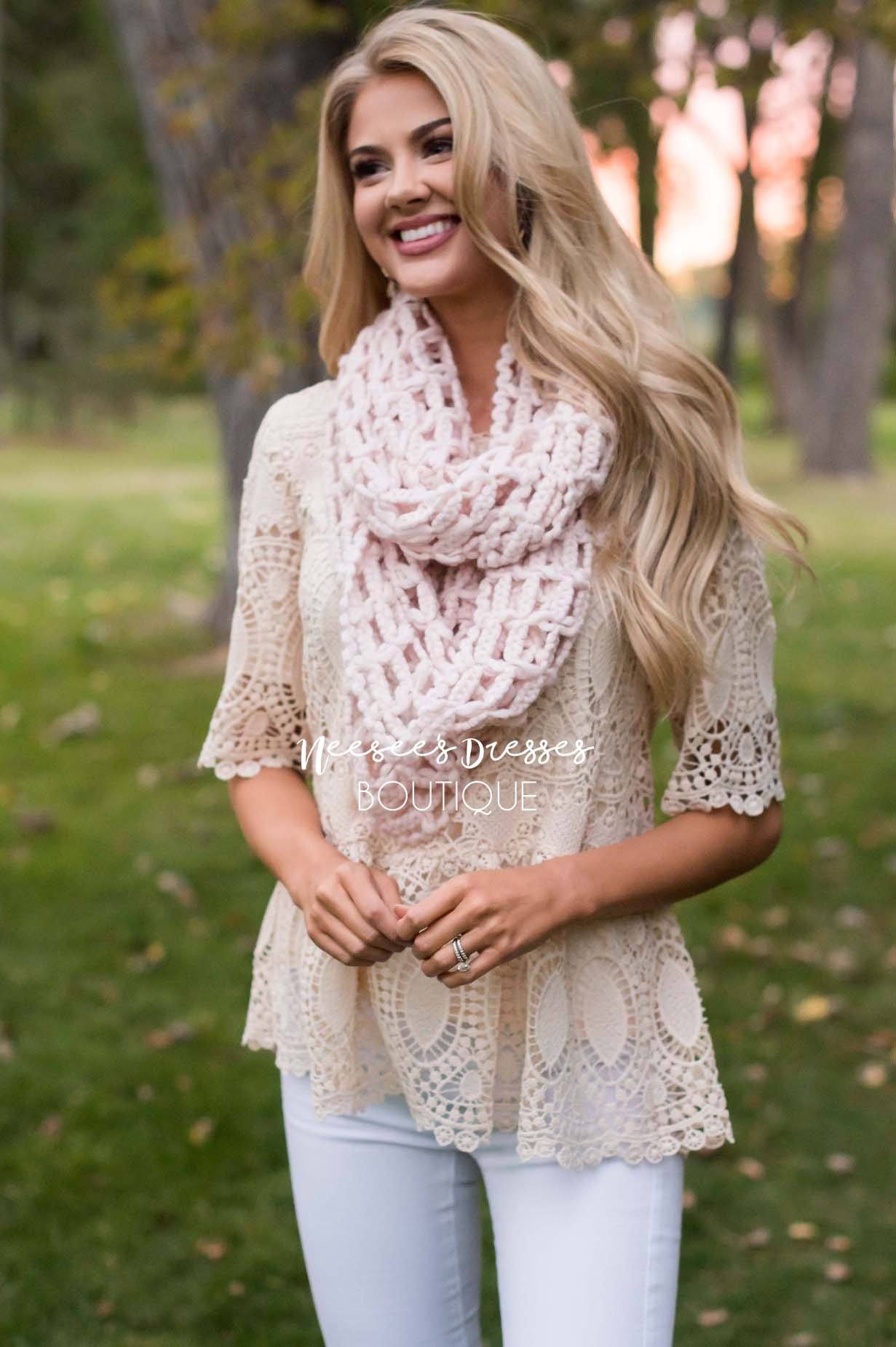 Cuddle Bug Lattice Infinity Scarf Accessories & Shoes Hana 