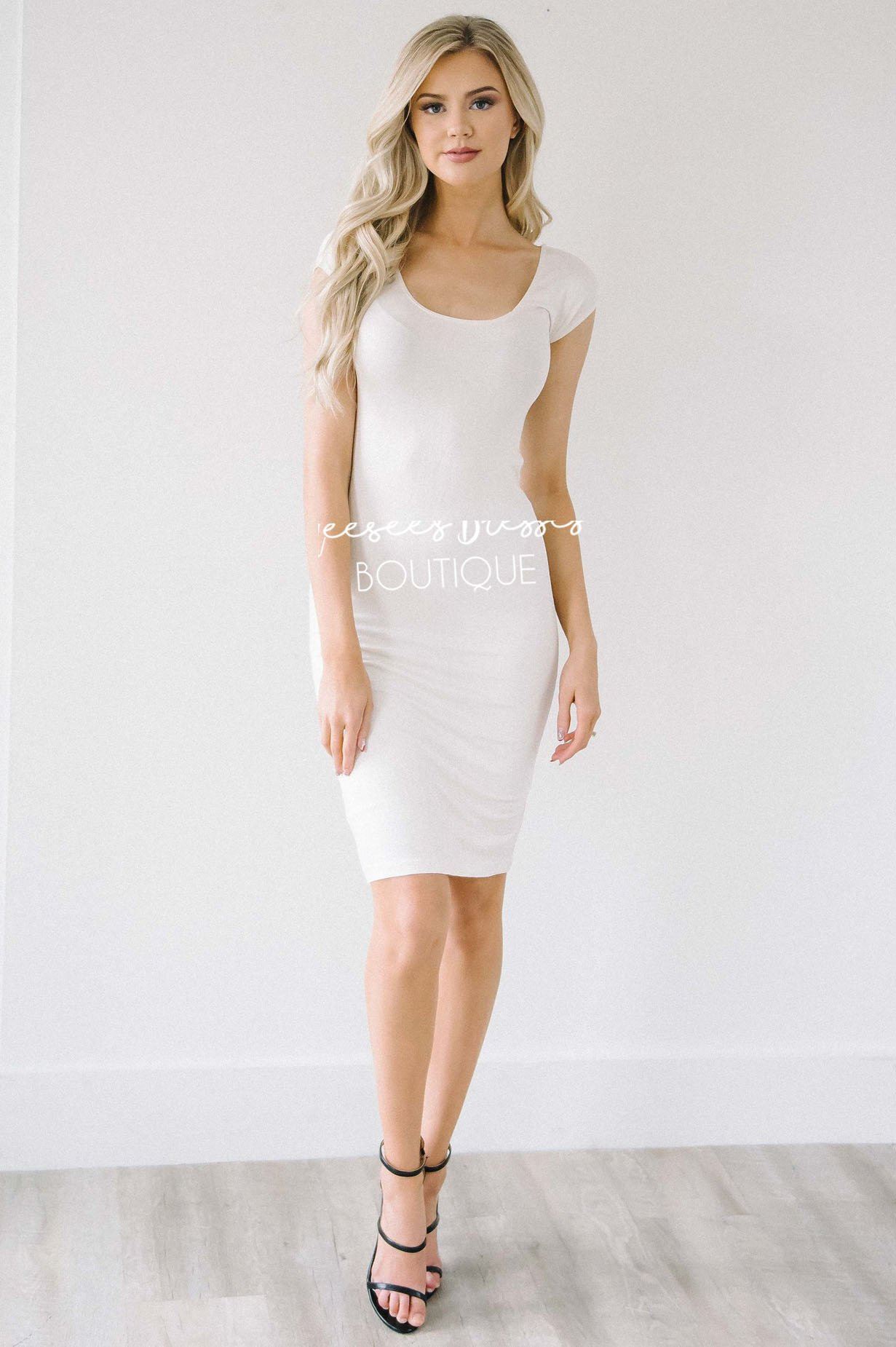 Cream Essential Slip Modest Dresses vendor-unknown 