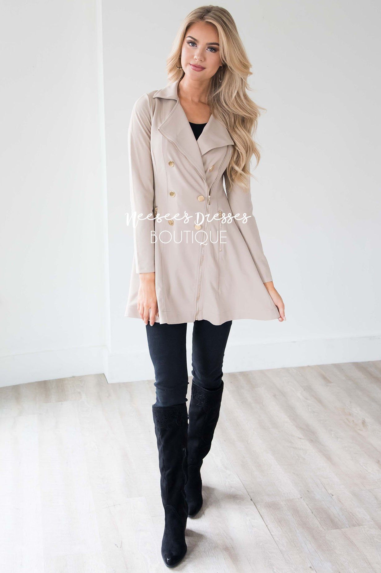 Make Your Own Way Peacoat Tops vendor-unknown 