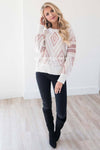 Keep Me Cozy Diamond Knit Sweater Tops vendor-unknown