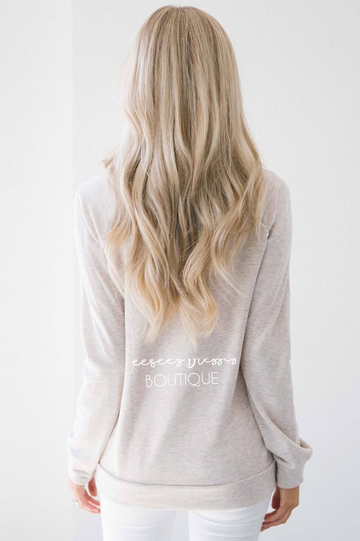 Shimmer Champagne Floral Embroidered Sweater Tops vendor-unknown 