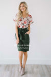 Floral Double Ruffle Sleeve Top Tops vendor-unknown