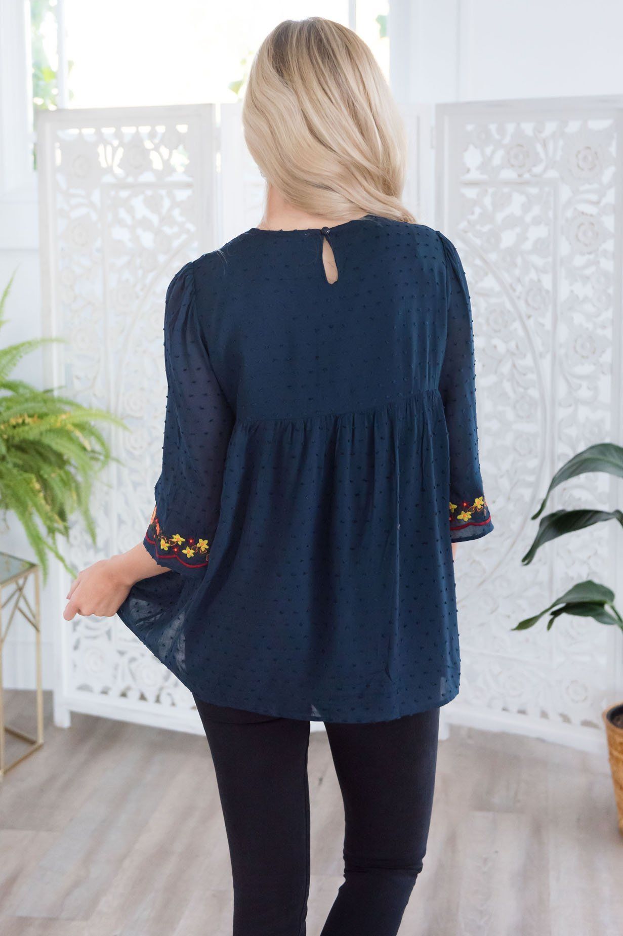 While In Paris Modest Blouse Tops vendor-unknown 