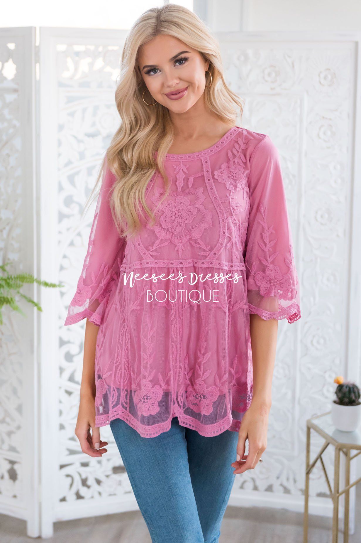 Day Dreamer Lace Blouse Tops vendor-unknown 