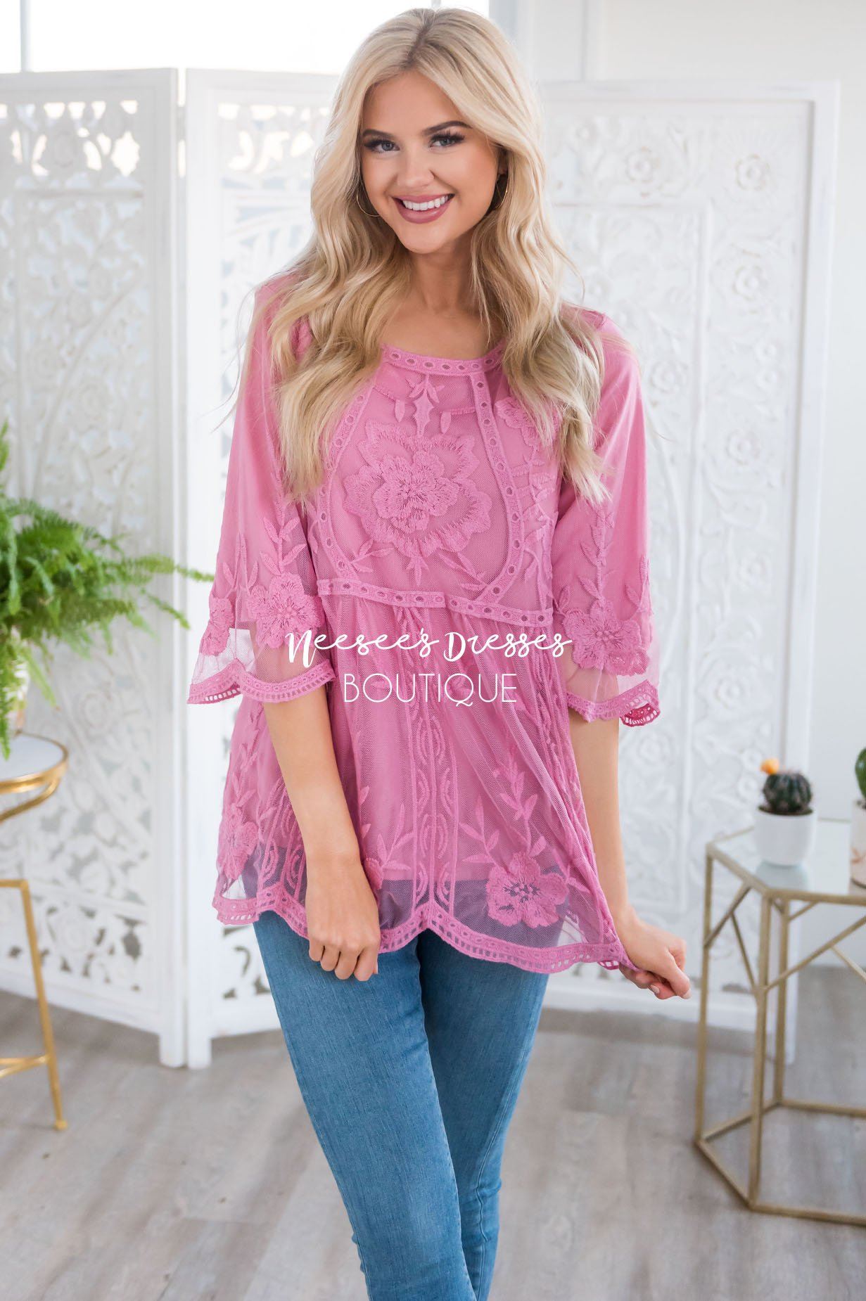 Day Dreamer Lace Blouse Tops vendor-unknown 