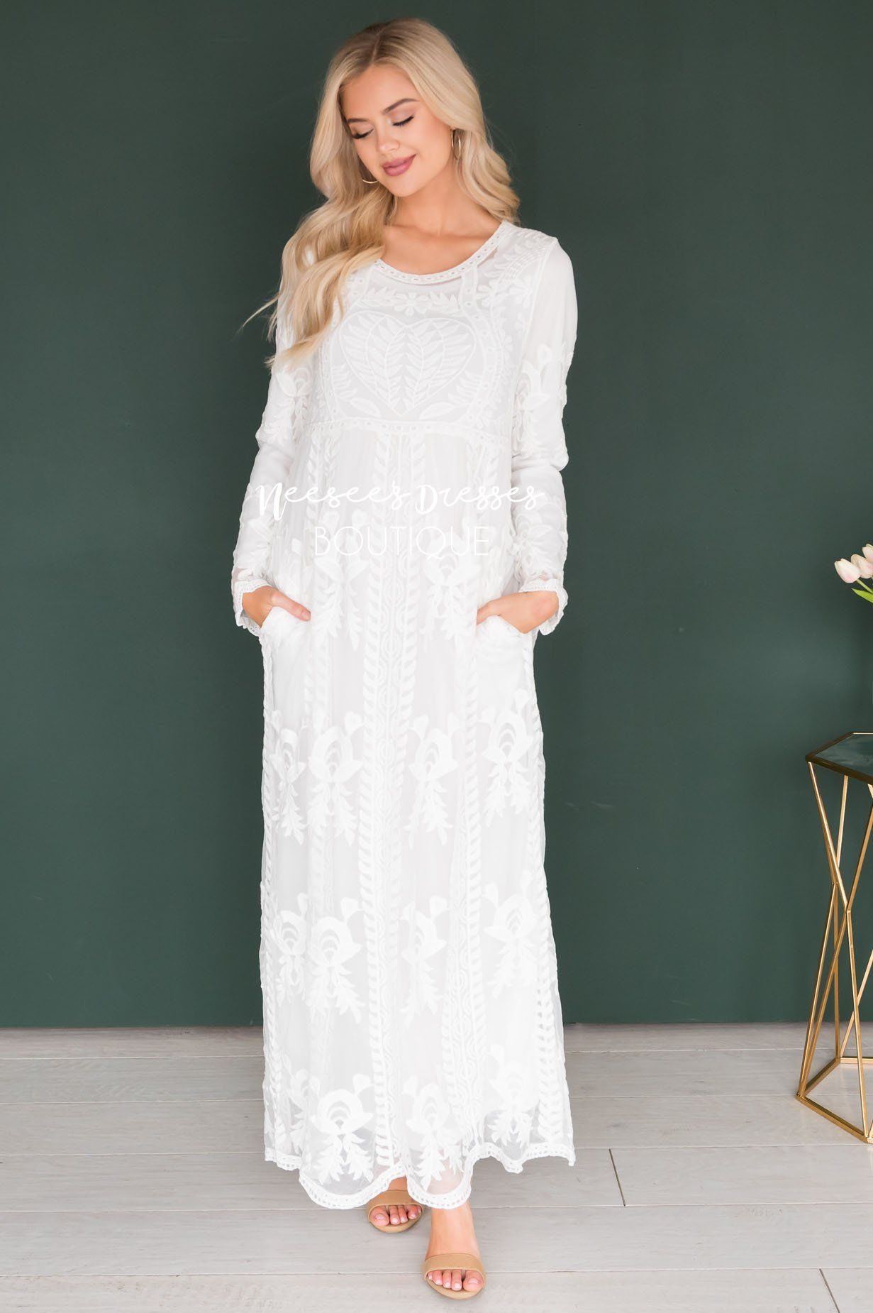 Day Dreamer Lace Full Length Dress Modest Dresses vendor-unknown 