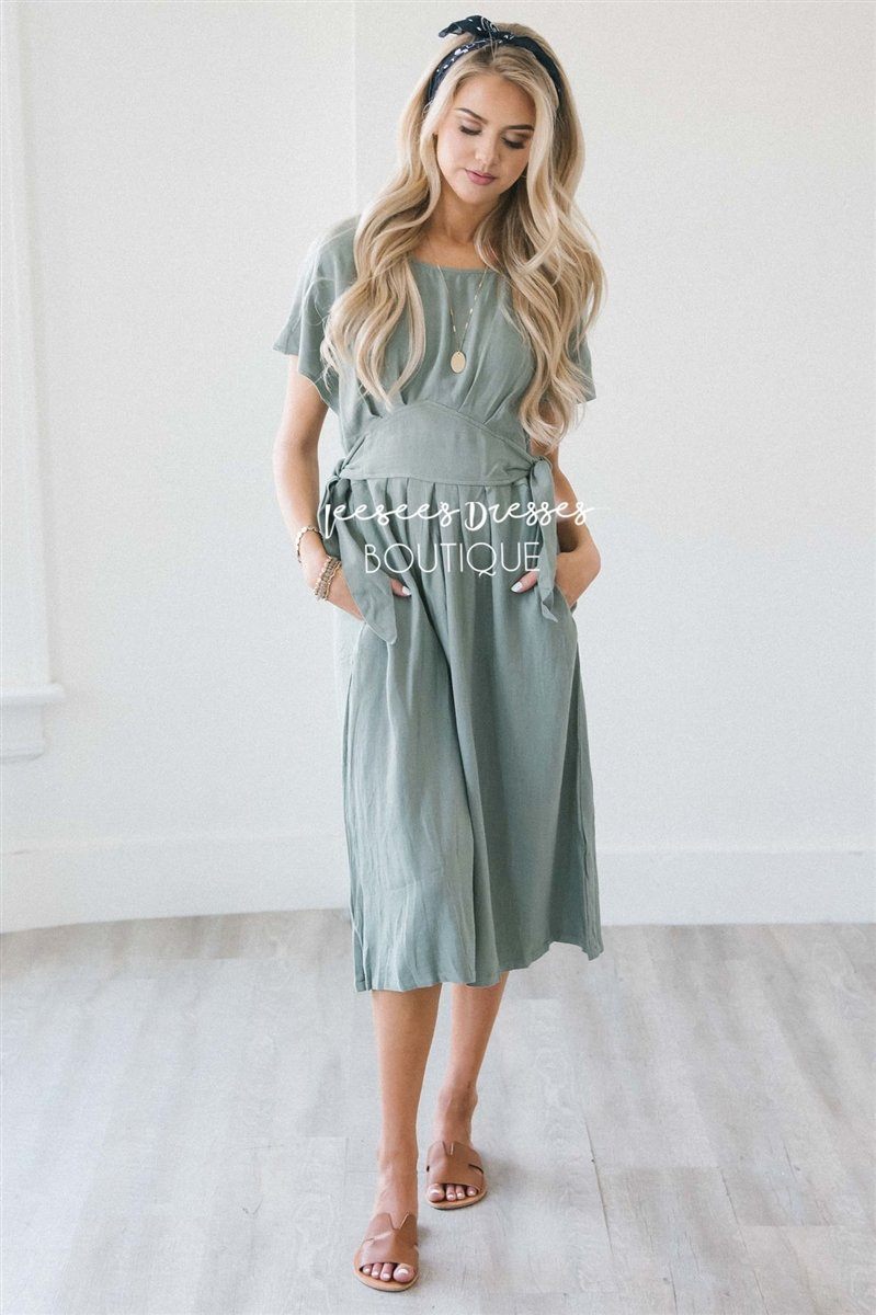 The Opal Modest Dresses vendor-unknown Dusty Sage S 