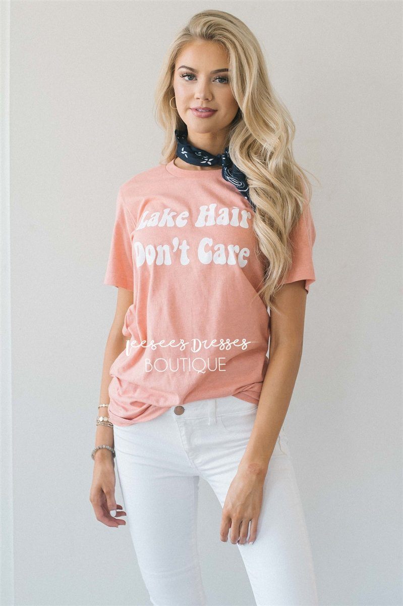 Lake Hair Don't Care Top Tops vendor-unknown Faded Peach S 