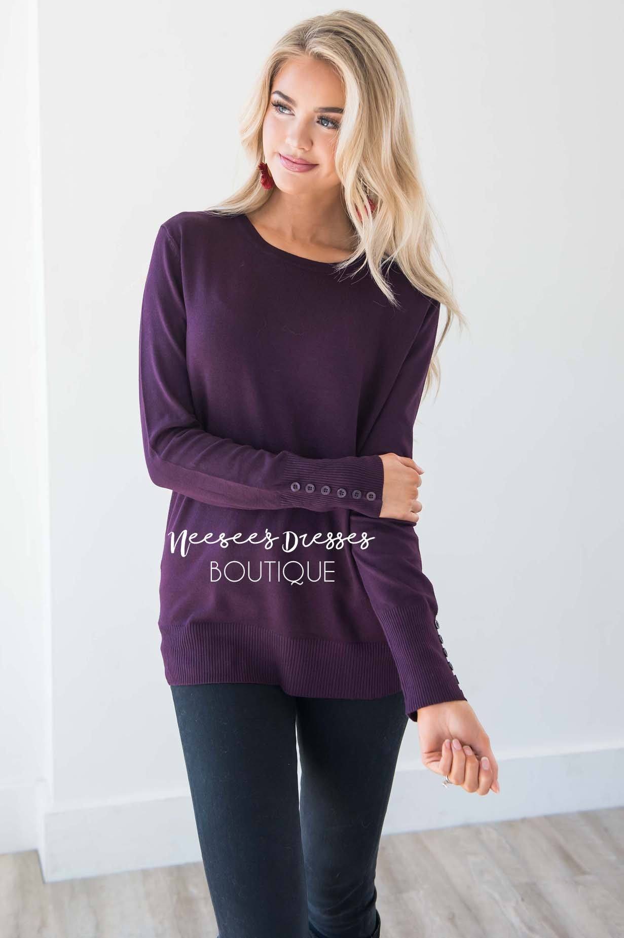 In Love with Fall Button Sleeve Sweater Tops vendor-unknown 