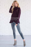 Cowl Neck Ruffle Front Sweater Tops vendor-unknown