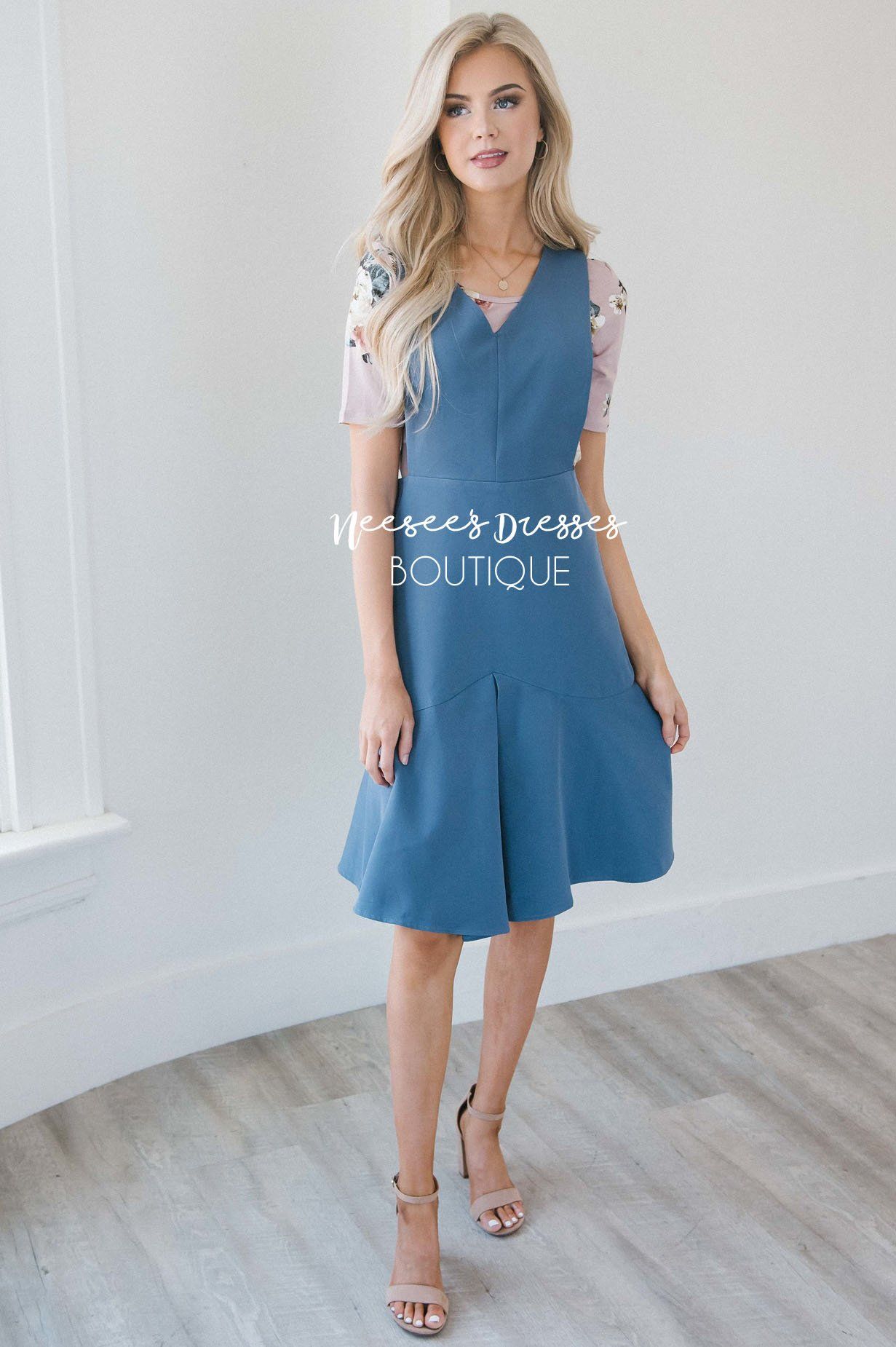 The Phoenix Pleated Godet Overall Dress Modest Dresses vendor-unknown 