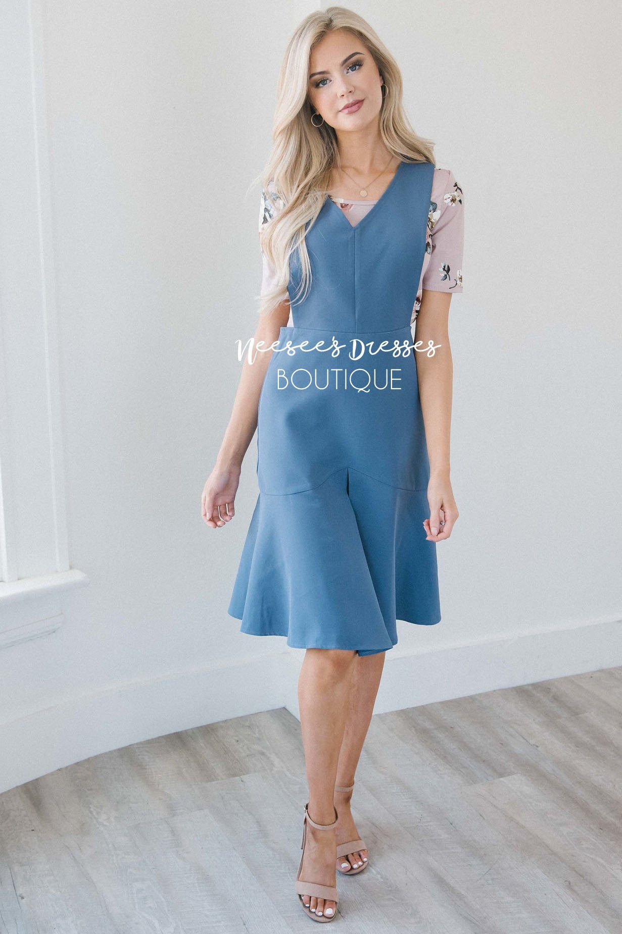 The Phoenix Pleated Godet Overall Dress Modest Dresses vendor-unknown 