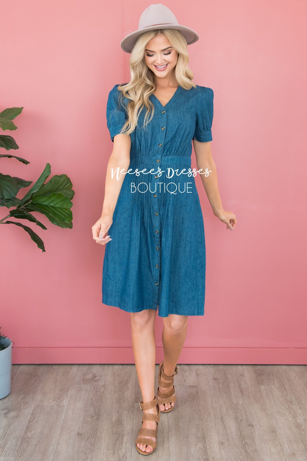 The Chayla Denim Dress Modest Dresses vendor-unknown 