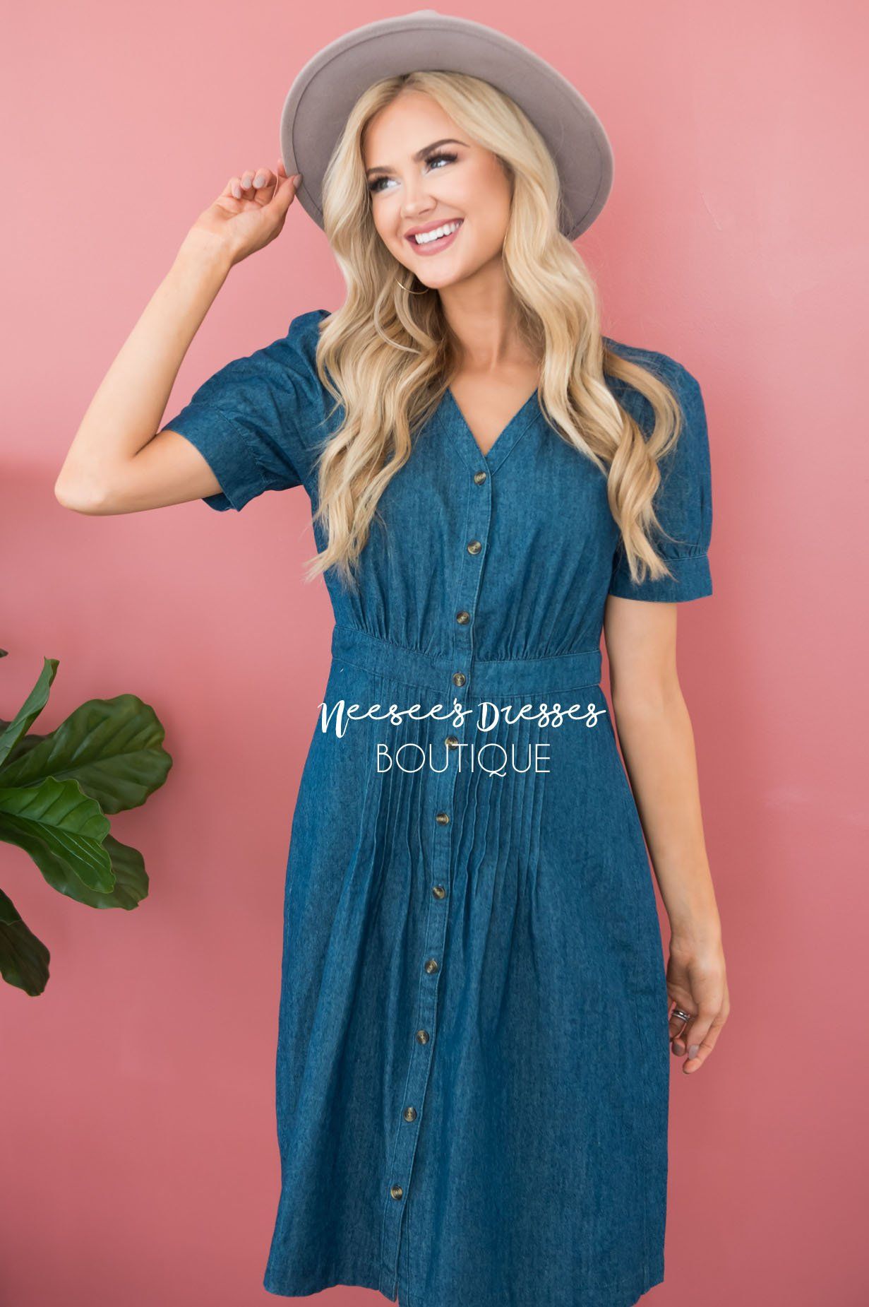 The Chayla Denim Dress Modest Dresses vendor-unknown 