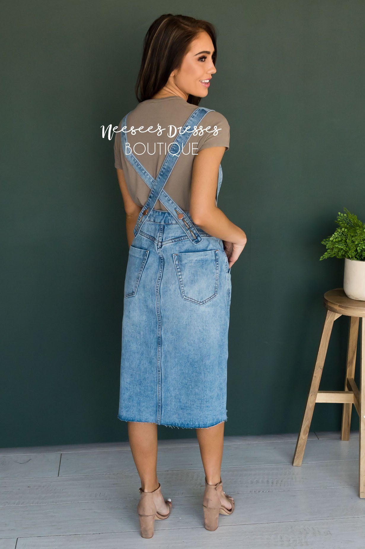 The Haydn Denim Overall Dress Modest Dresses vendor-unknown 