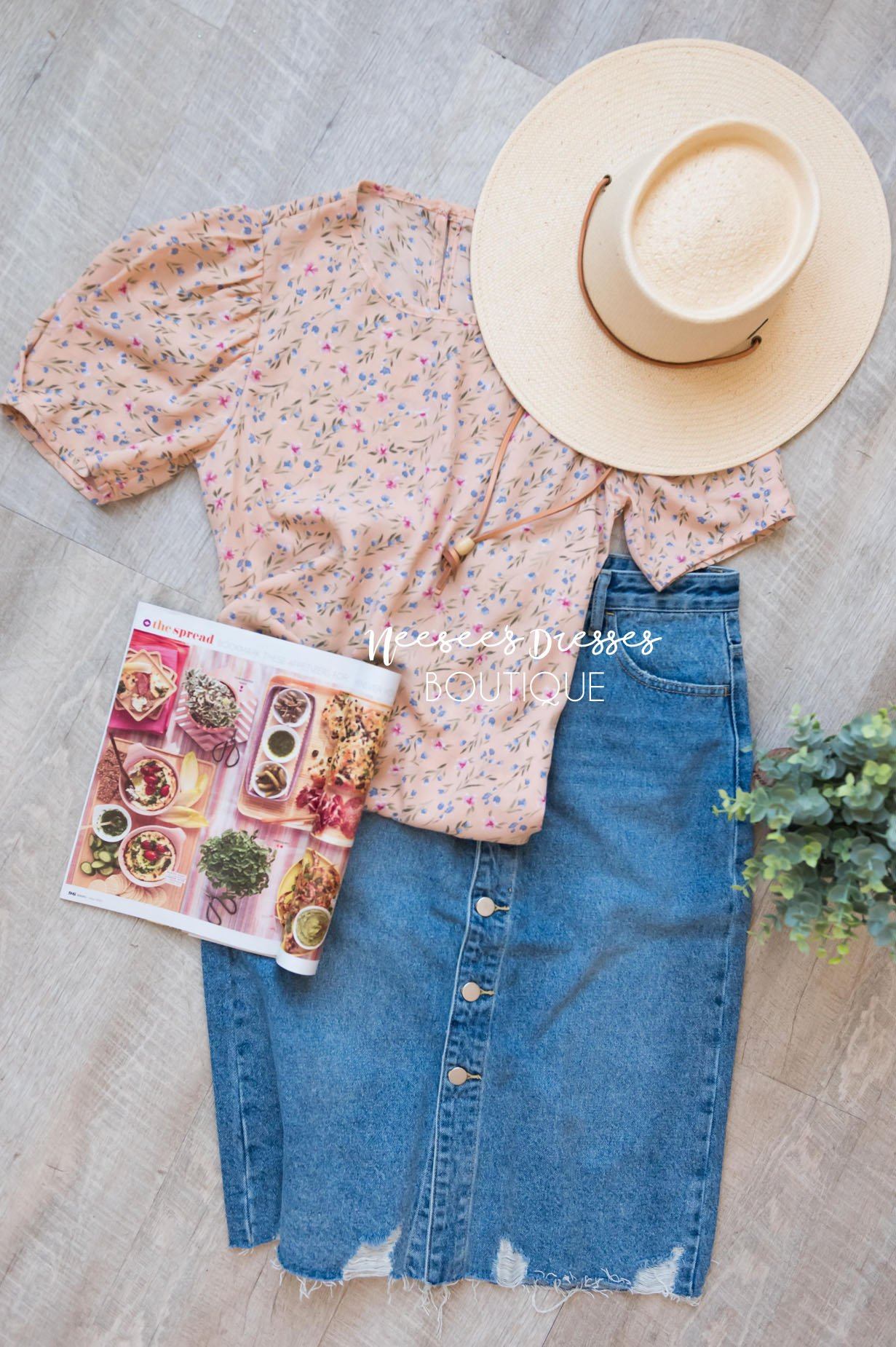 City of Lights Modest Denim Skirt Skirts vendor-unknown 