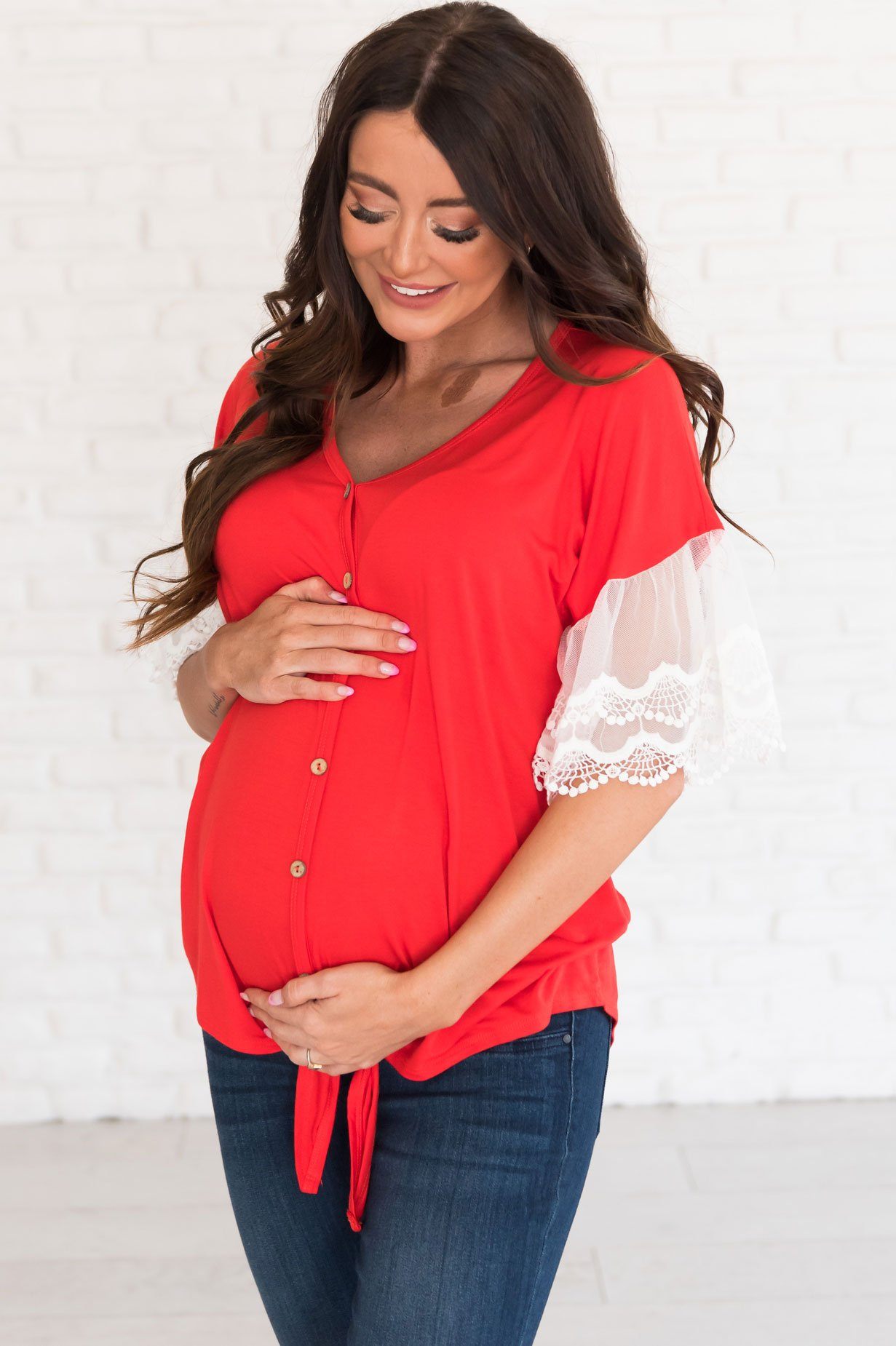 Designed Destiny Lace Modest Blouse Tops vendor-unknown 