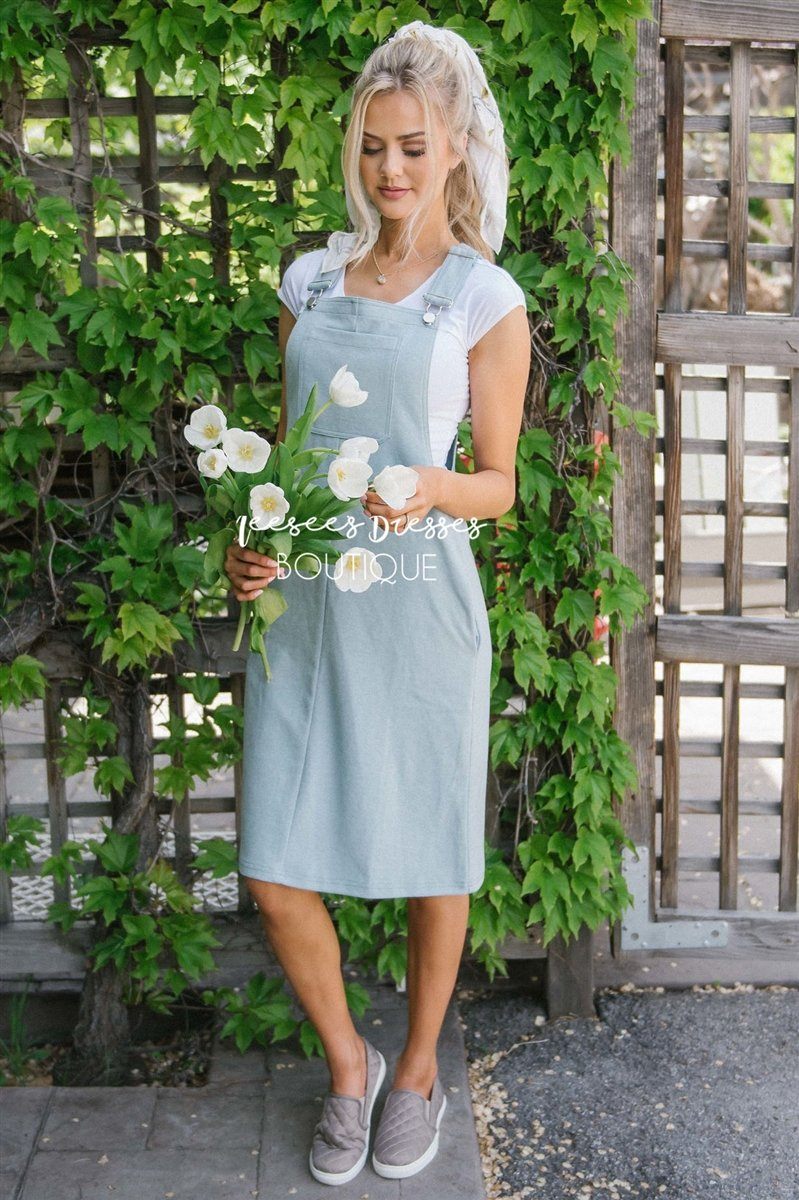 The Emiliana Overall Dress Modest Dresses vendor-unknown S Dusty Sage 