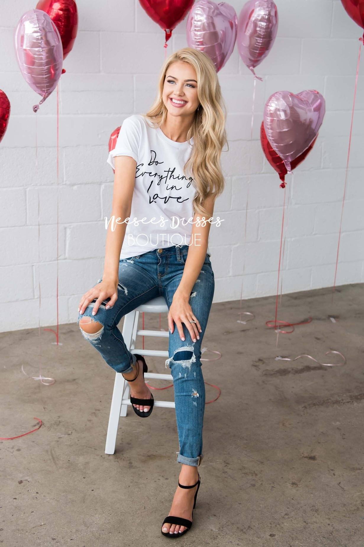 Do Everything In Love Graphic Tee Tops vendor-unknown 