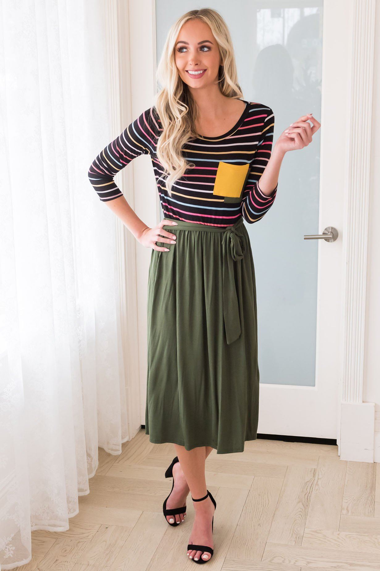 The Tiana Double Pocket Modest Dresses vendor-unknown 