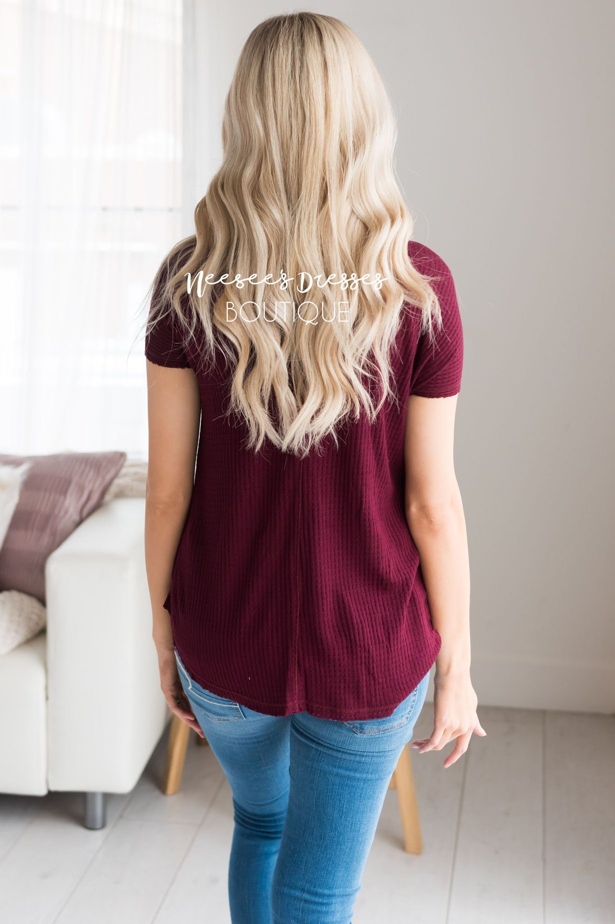 Dream Chaser Short Sleeve Thermal Top Modest Dresses vendor-unknown 