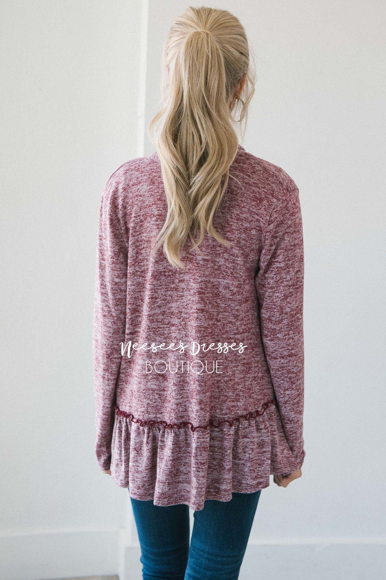 Autumn Perfection Ruffle Hem Cardigan Tops vendor-unknown 