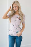 Faded Lilac Floral Scoop Neck Top Tops vendor-unknown