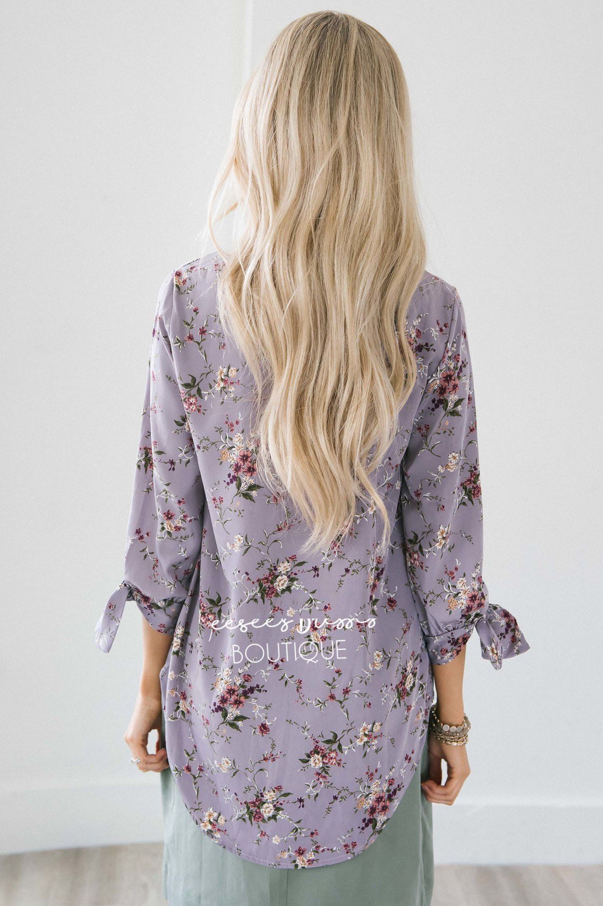 Tie Sleeve Chiffon Blouse Tops vendor-unknown 