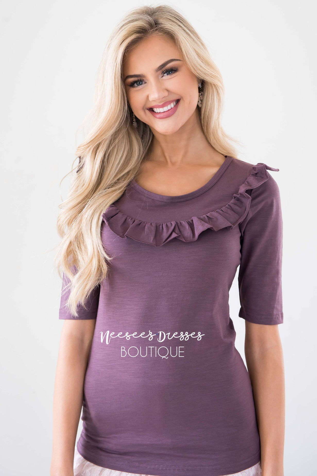 Let's Get Lost Ruffle Blouse Tops vendor-unknown 