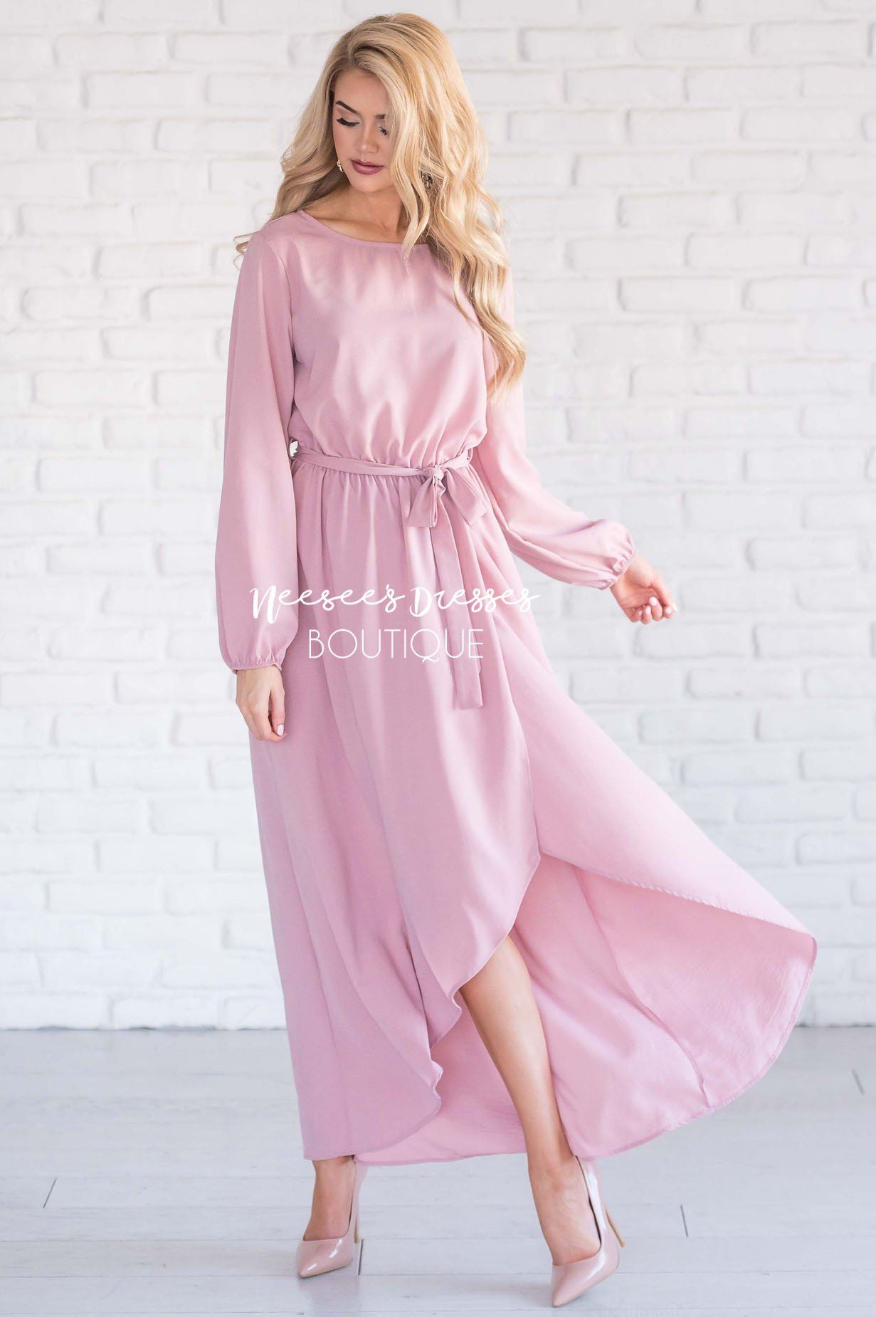 The Maleah - Long Sleeves Modest Dresses vendor-unknown 