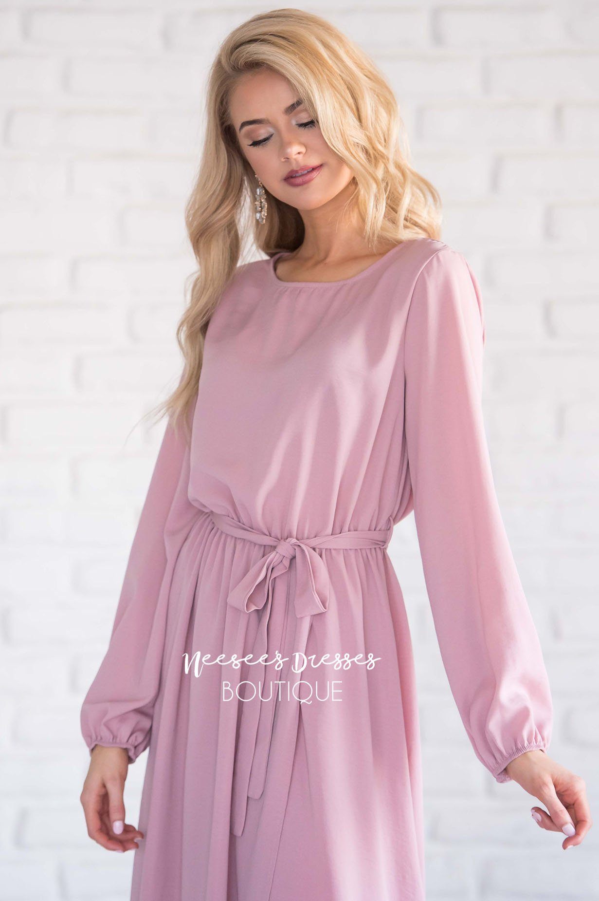 The Maleah - Long Sleeves Modest Dresses vendor-unknown 