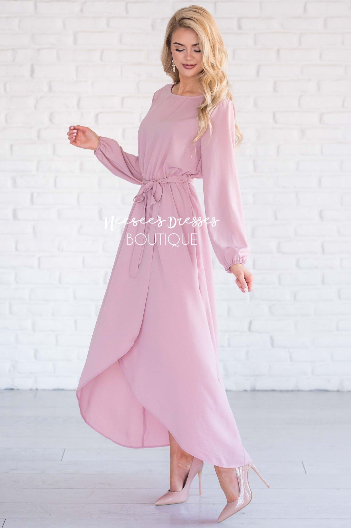 The Maleah - Long Sleeves Modest Dresses vendor-unknown 