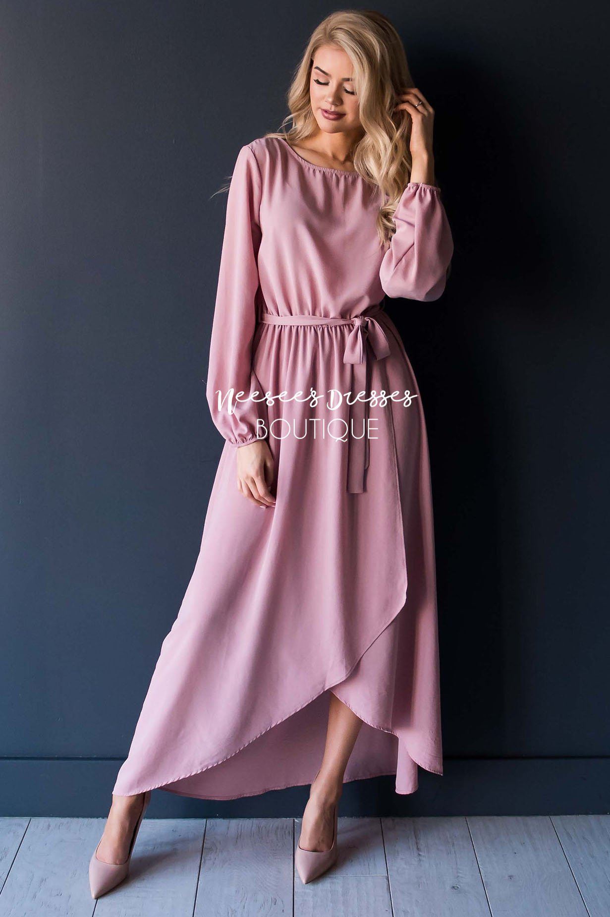 The Maleah - Long Sleeves Modest Dresses vendor-unknown 