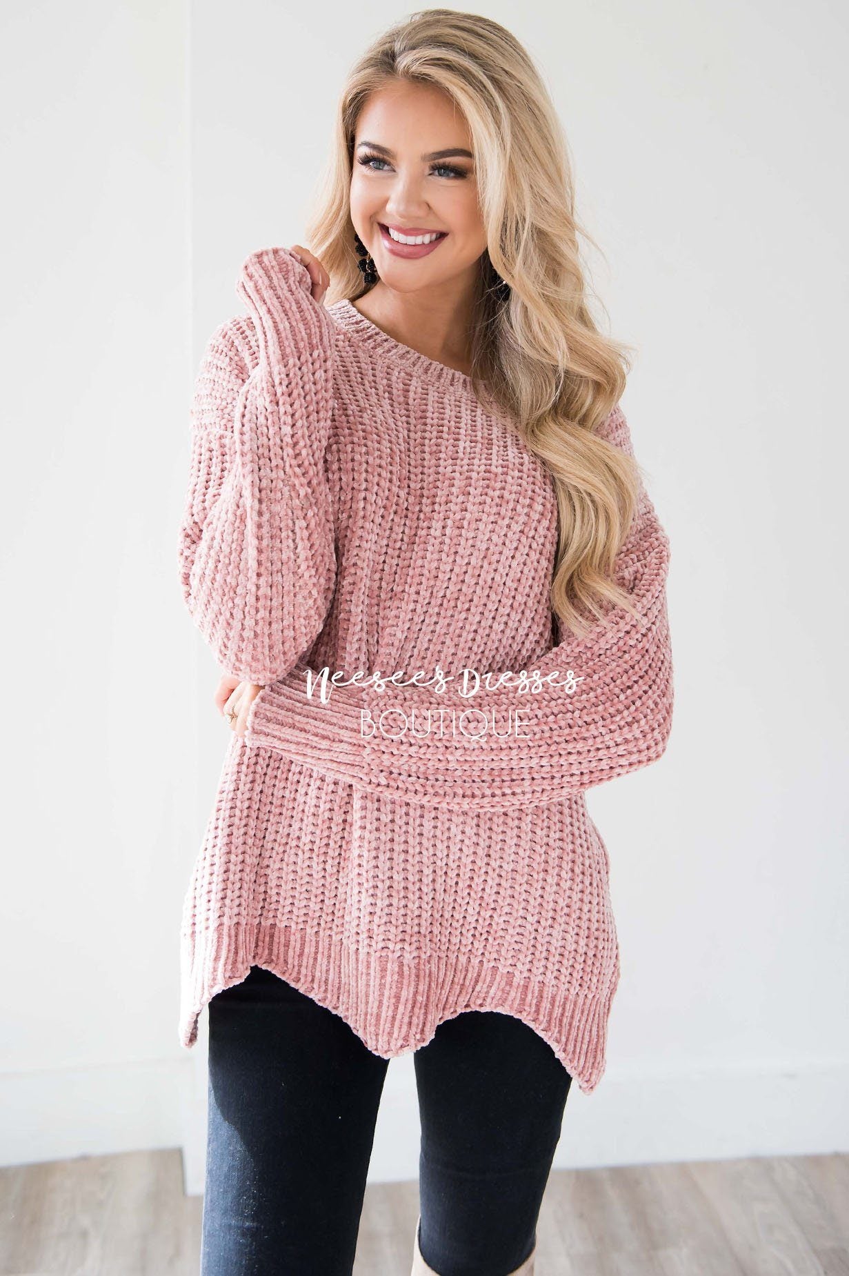 Starstruck By Love Scallop Hem Sweater Tops vendor-unknown 