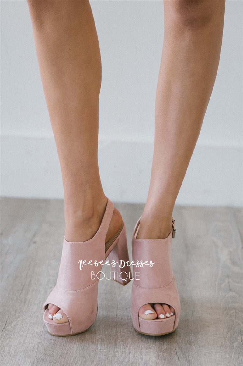 Suede Open Toe Heeled Sandals Accessories & Shoes vendor-unknown 