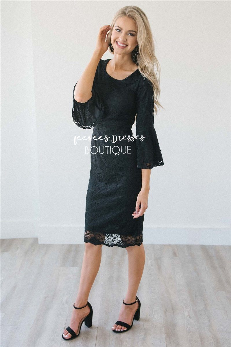 The April Modest Dresses vendor-unknown Black XS 