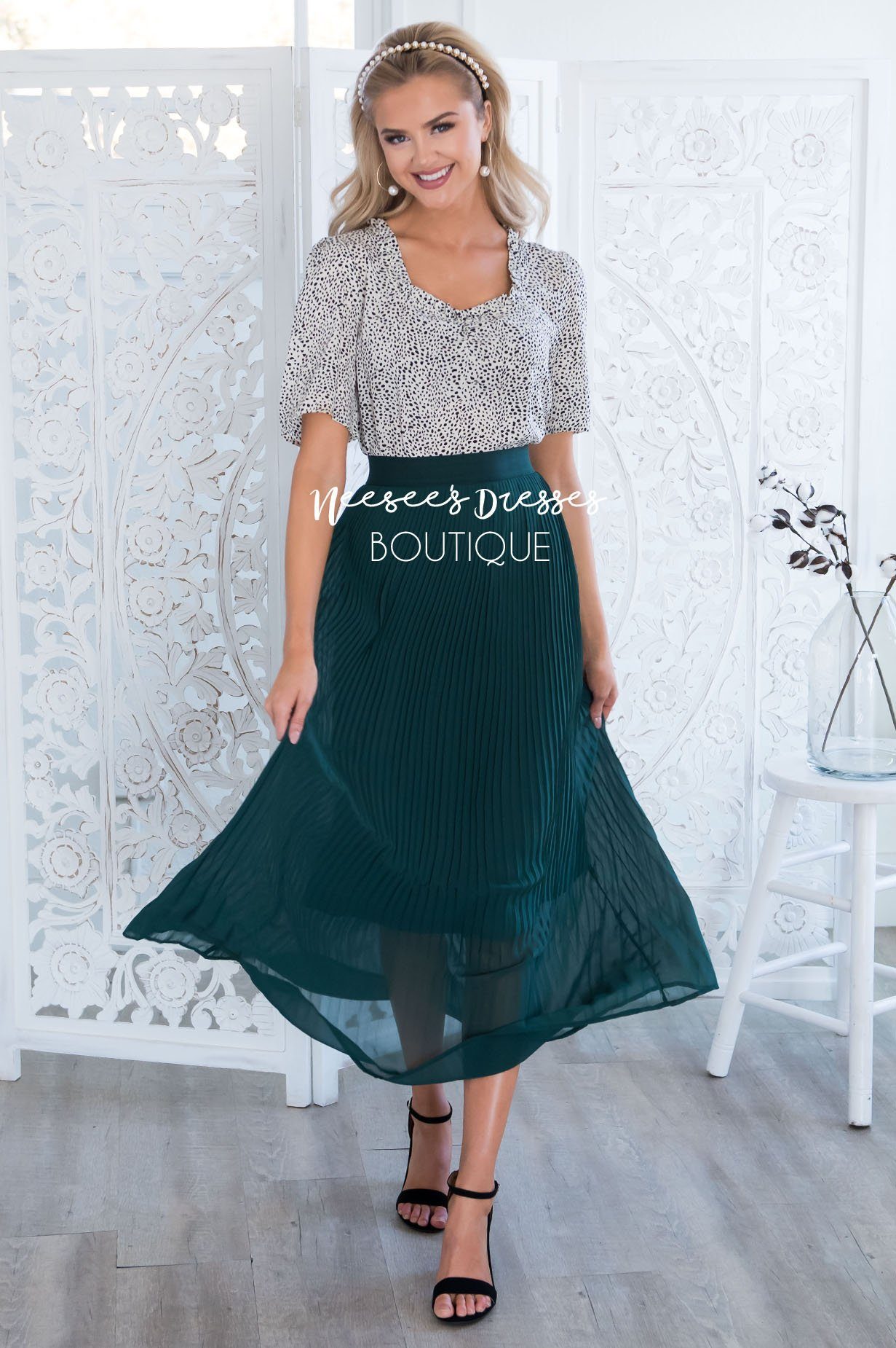 Elegance Pleat Maxi Skirt Modest Dresses vendor-unknown 