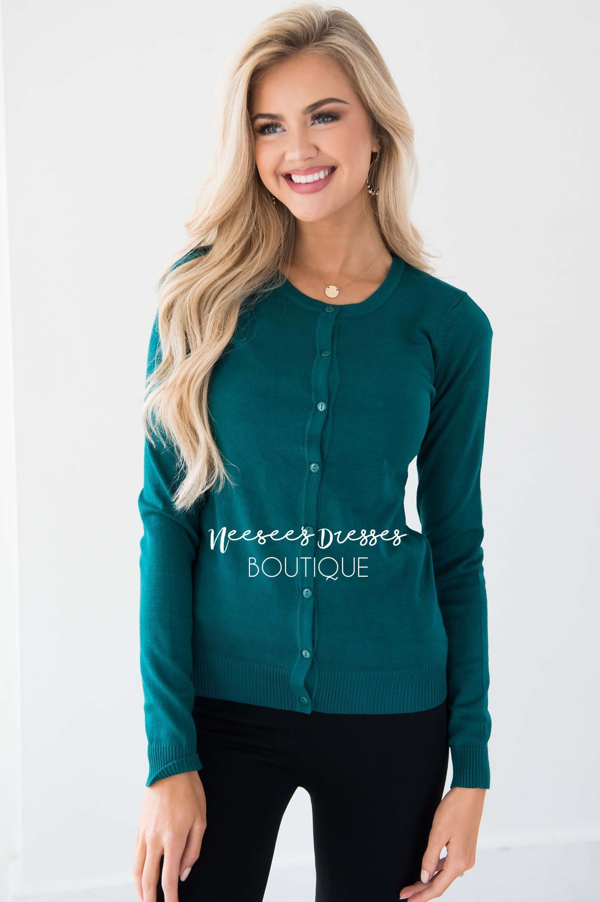 Essential Crewneck Fall Cardigan Tops vendor-unknown 