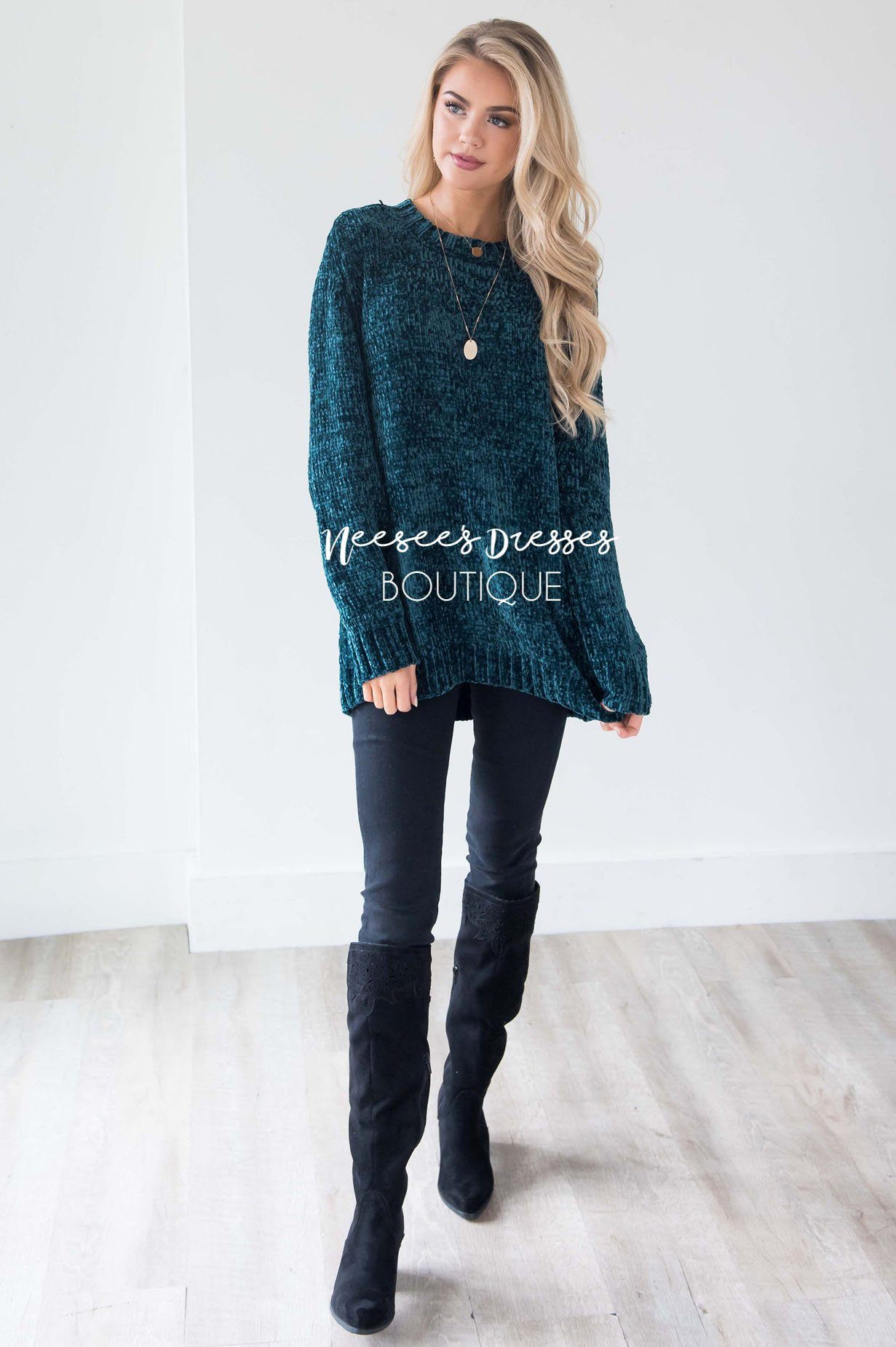 Afraid To Fall Chenille Knit Sweater Tops vendor-unknown 