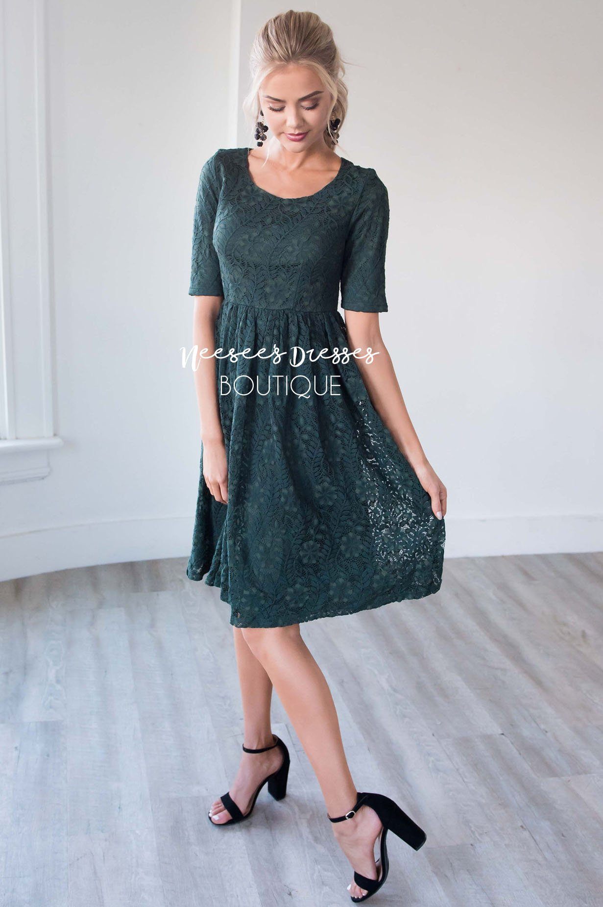 The Eva Branch Lace Dress Modest Dresses vendor-unknown 