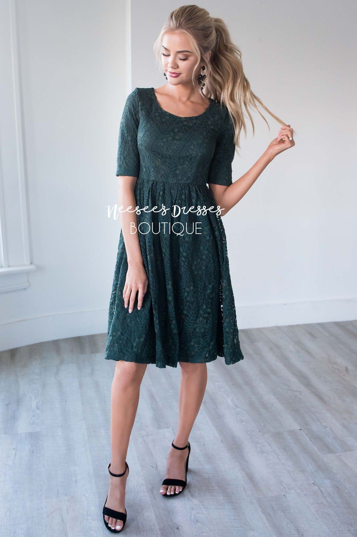 The Eva Branch Lace Dress Modest Dresses vendor-unknown 