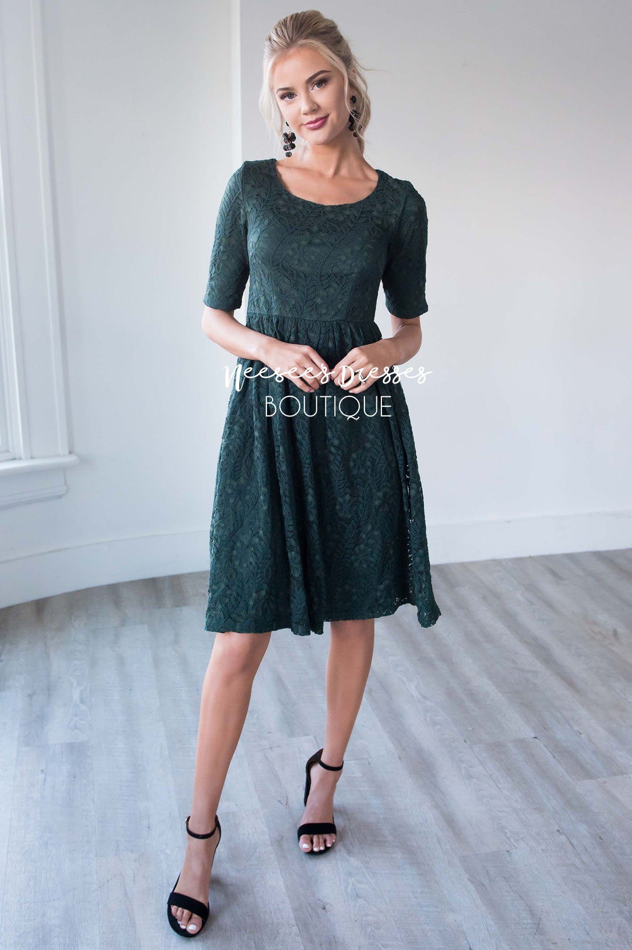 The Eva Branch Lace Dress Modest Dresses vendor-unknown 