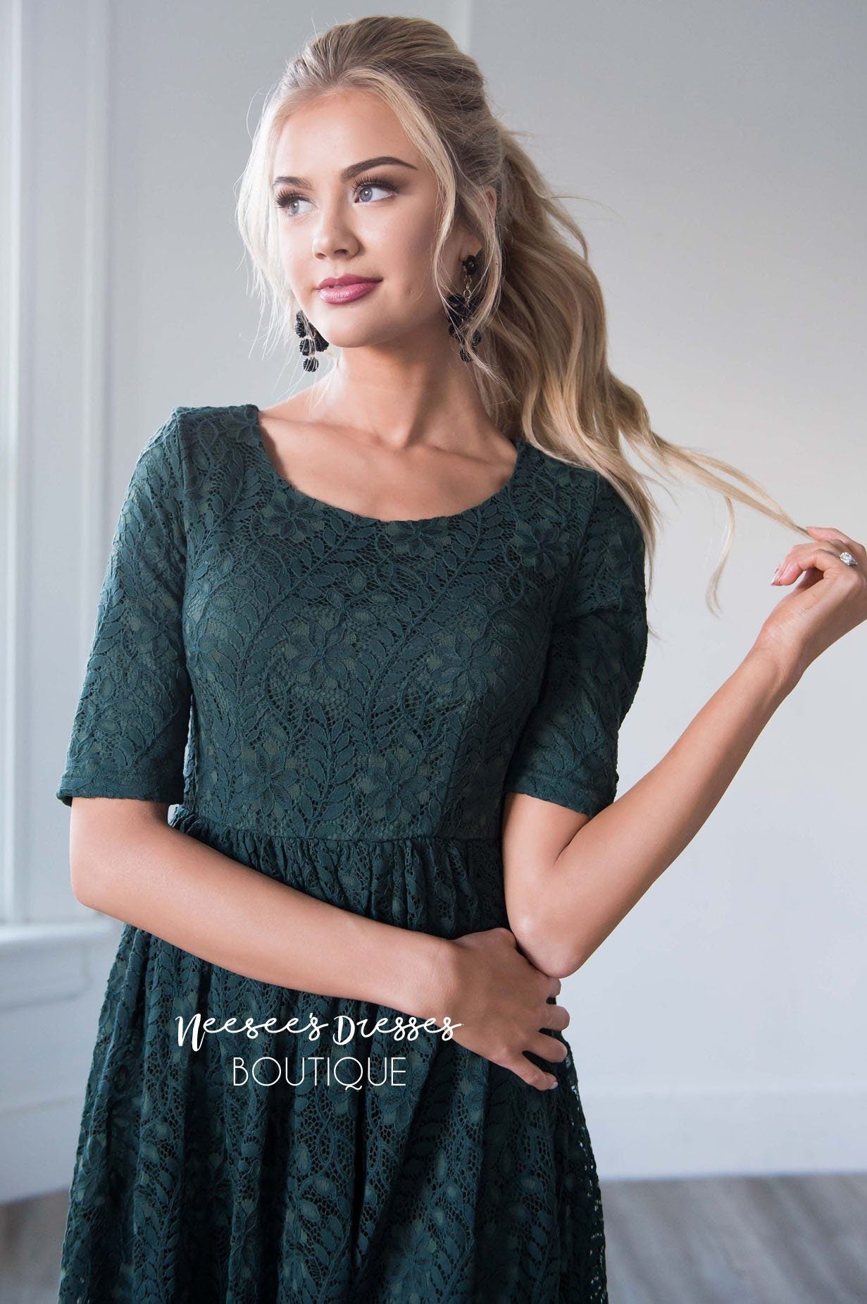 The Eva Branch Lace Dress Modest Dresses vendor-unknown 