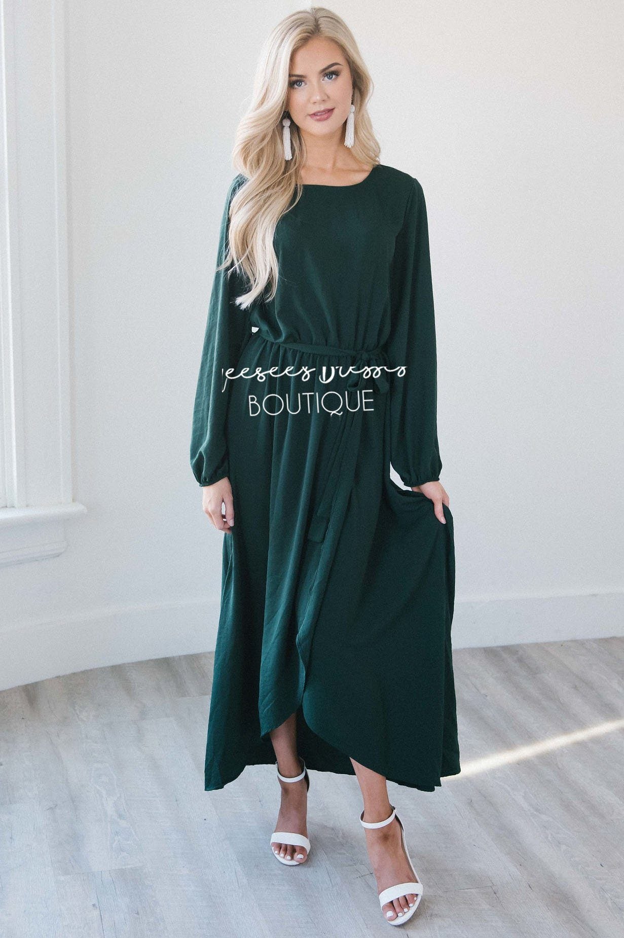 The Maleah - Long Sleeves Modest Dresses vendor-unknown 