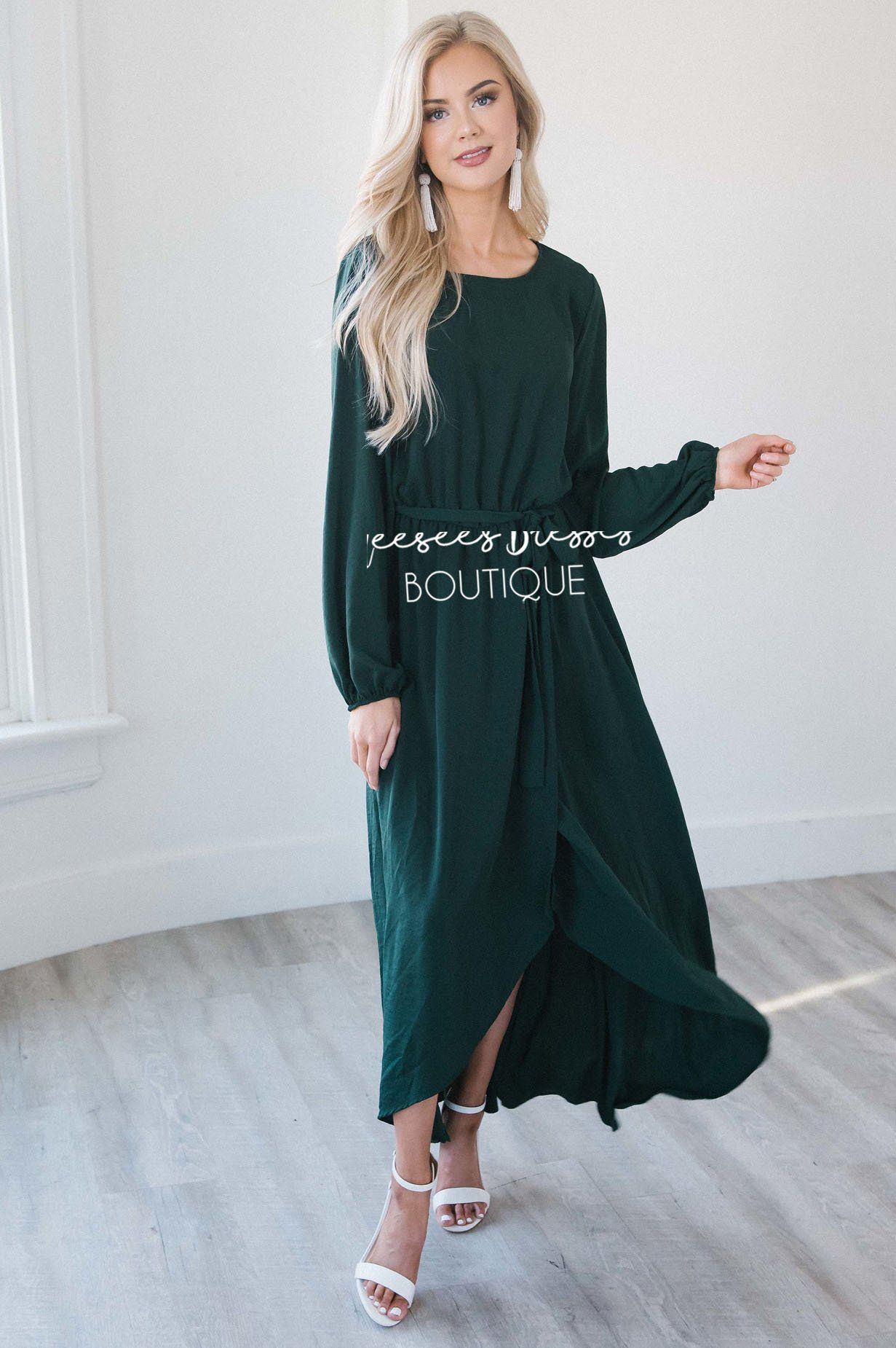 The Maleah - Long Sleeves Modest Dresses vendor-unknown 